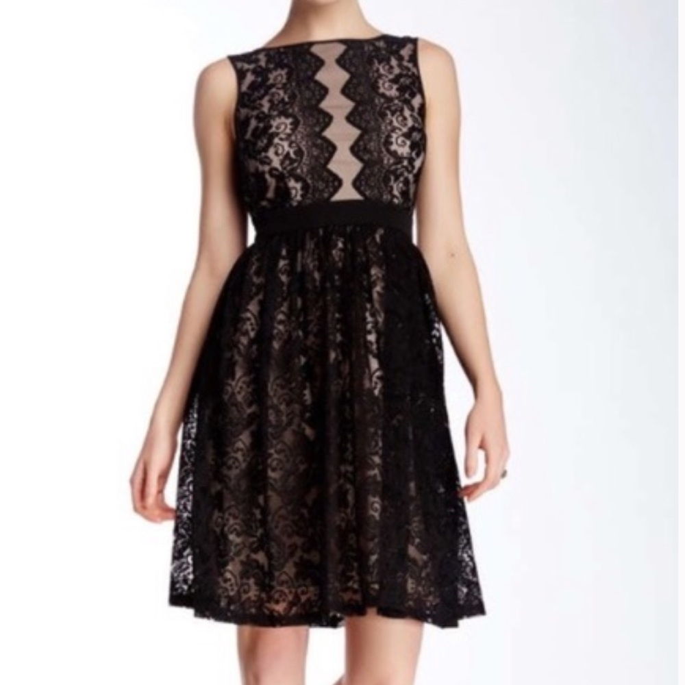 London Style Black Lace Fit & Flare Dress